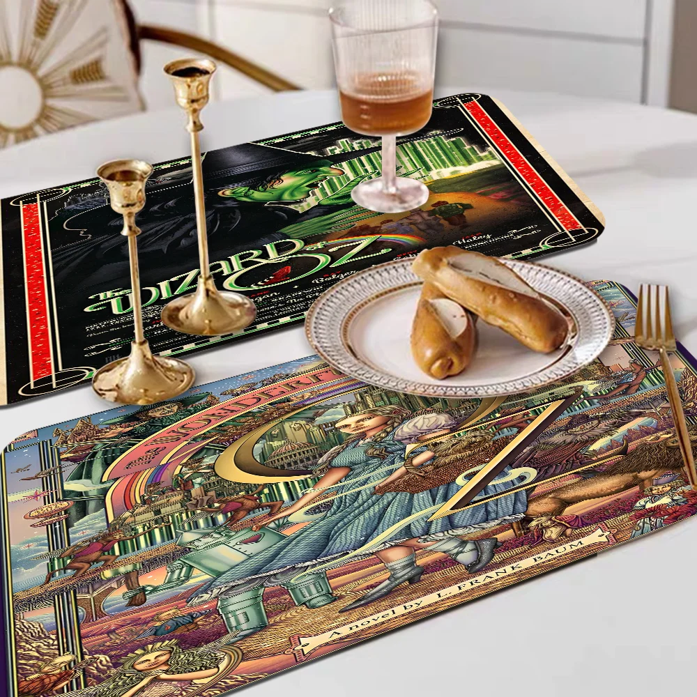 

Classic Wizard Movie Kitchen Dish Mat Absorbent Dining Table Mats Retro Non-slip Placemat Coffee Dish Tableware Mat