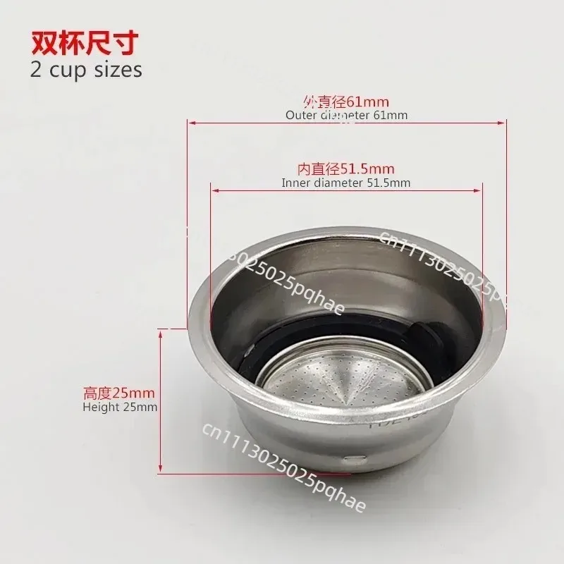 Applicable To Delong Smeg Coffee Machine New 51mm Italian Accessories Stainless Steel Filter Removable Powder Cup Powder Bowl