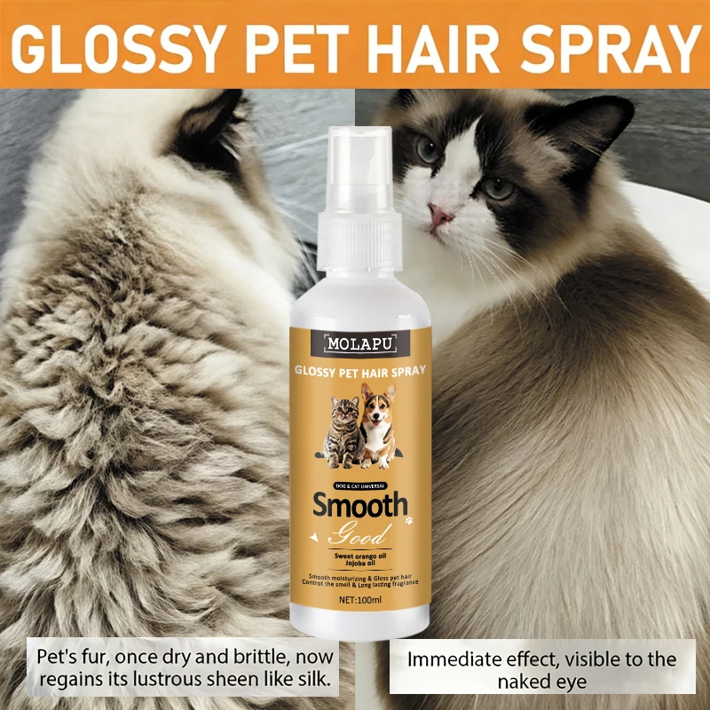 Acondicionador Instantáneo para Mascotas, Suave y Sedoso - Nutrición Profunda, Spray para el Cuidado del Pelo de Mascotas de 100 ml, Fórmula Hidratante No Grasosa, Crea un Pelo Brillante y Suave, Reduce el Pelo Rebelde, Dile Adiós a la Sequedad y a los En