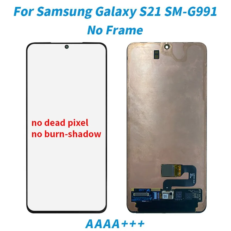 Super AMOLED S21 Ultra G998F LCD For Samsung Galaxy S21 Plus G996B G996U LCD Touch Screen With Frame S21 5G SM-G991B Display