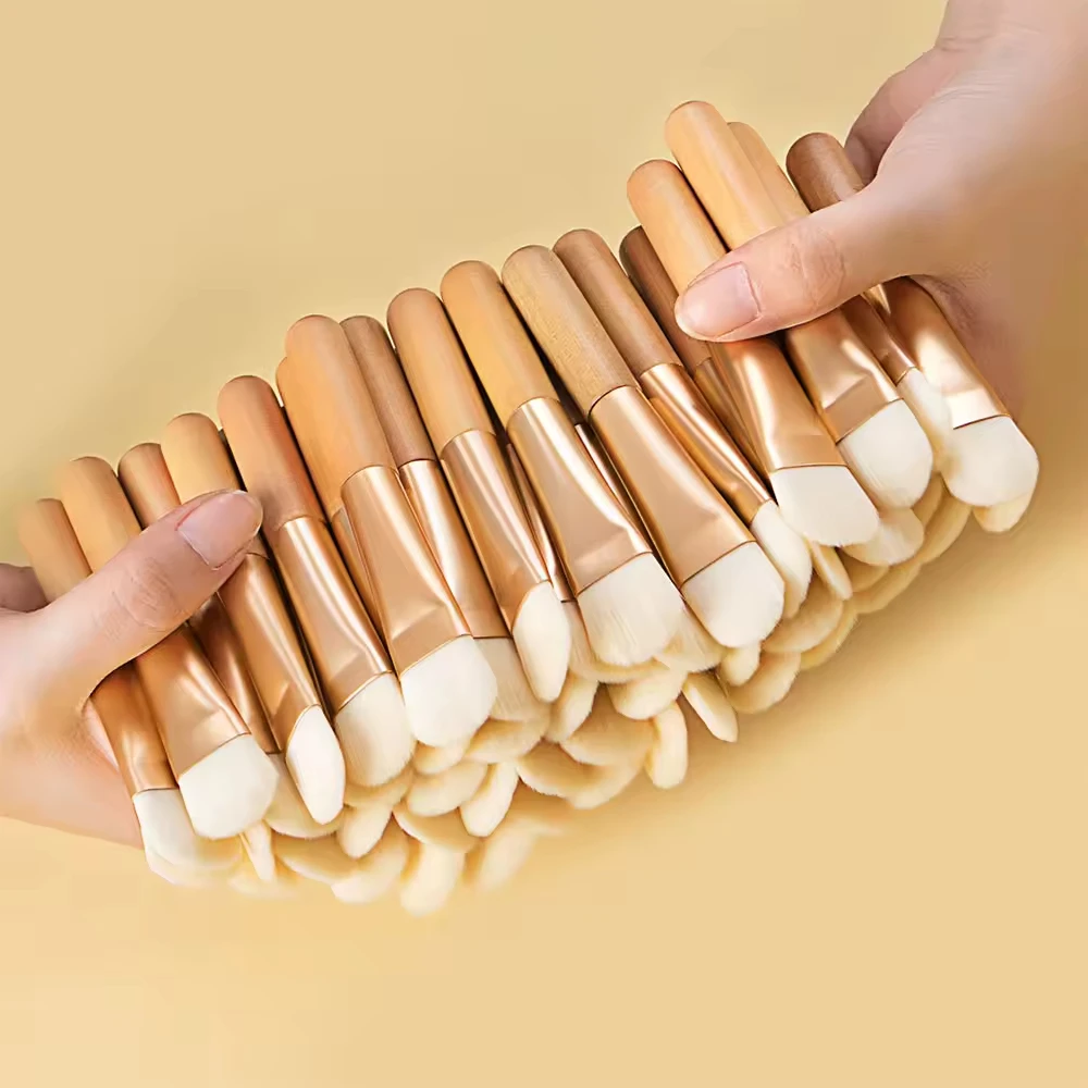 50개 맞춤형 로고 전문 페이스 마스크 어플리케이터 단일 대나무 합성모 전문 페이스 마스크 메이크업 브러쉬 세트