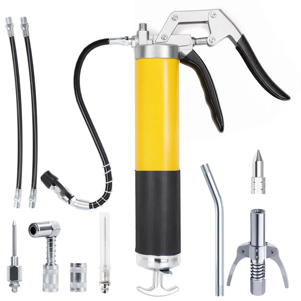 Pistola per grasso 8000 PSI, kit professionale con impugnatura a pistola, pistola per grasso a prova di perdite con tubo flessibile e raccordo di bloccaggio per riparazioni auto