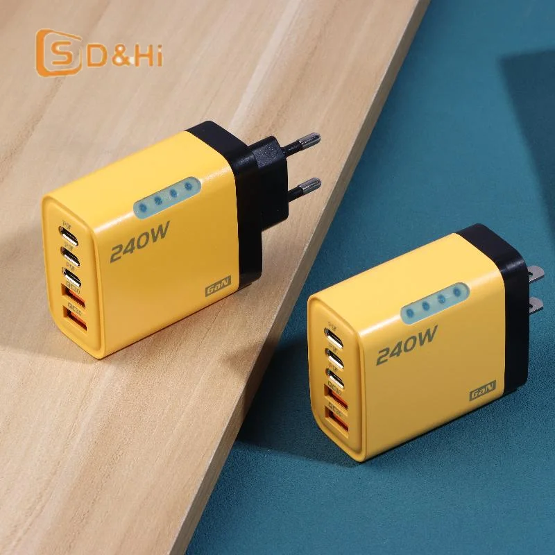 5 In 1 240 W GaN USB C Ladegerät Multi Ports High Speed USB Lade Adapter Schnell Lade Telefon Ladegerät power Adapter EU/Us-stecker