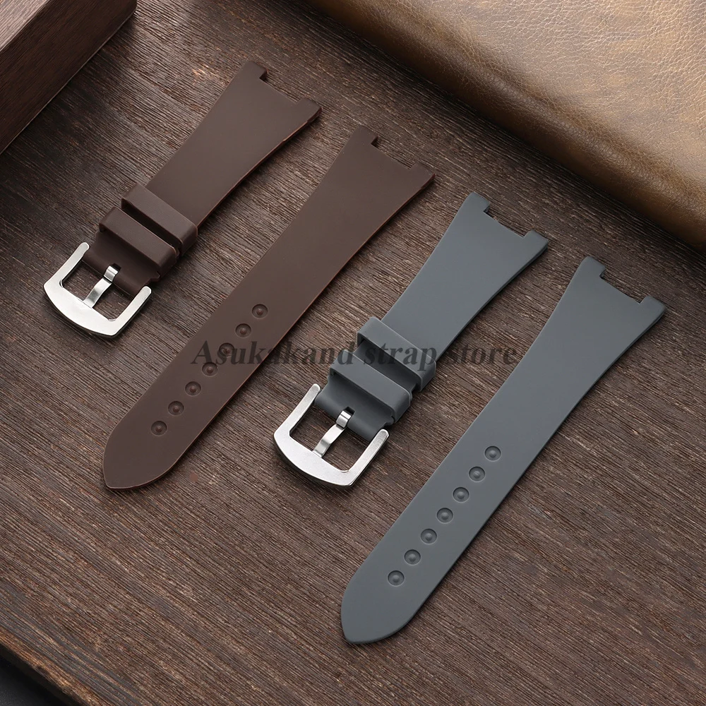 Concave Interface 25*13mm Silicone Watch Strap for Patek Philippe for Nautilus 5711/5712/5726/5980 Band Replacement Men Bracelet