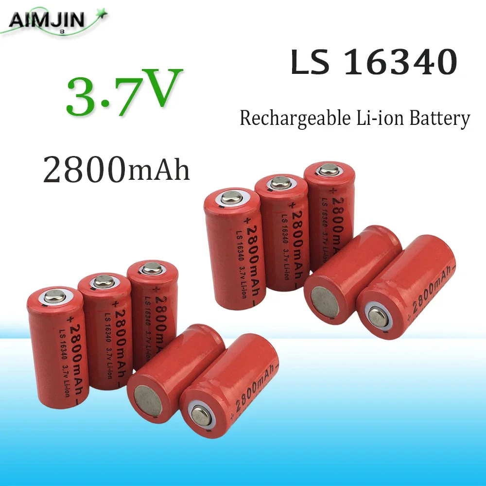 

16340 3.7V 2800mAh 2024 NEW CR123A RCR 123 ICR Safety Camera Rechargeable Lithium Ion Battery