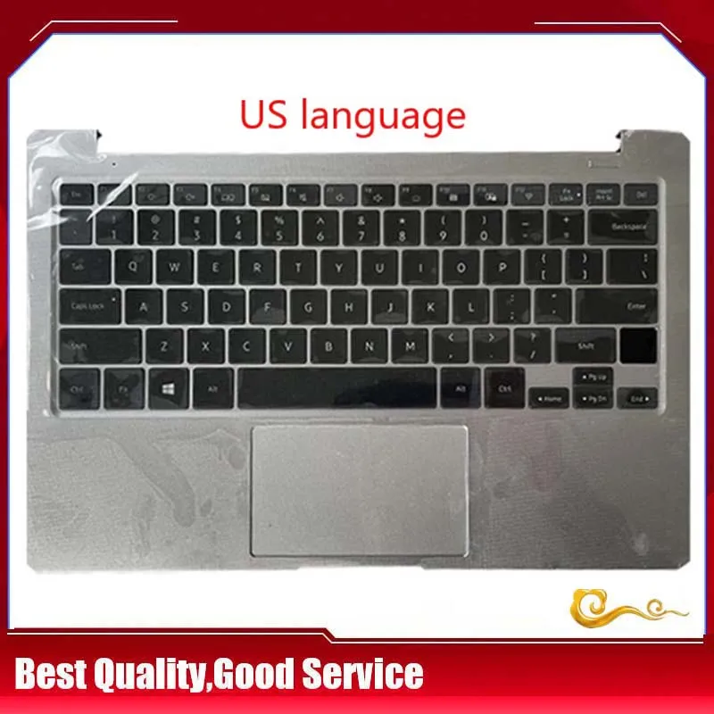 

YUEBEISHENG New/Org For Samsung 730XBE 730XBV NP730XBV NP730XBE Palmrest US keyboard upper cover Touchpad Silver