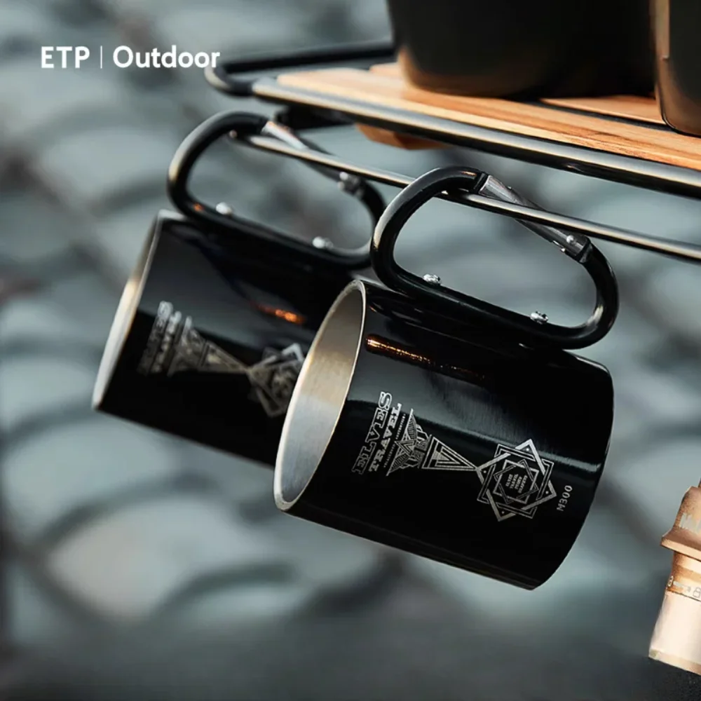 ETP wizard outdoor 304 stainless steel portable mountaineering diving cup double insulated coffee cup lightweight camping cup