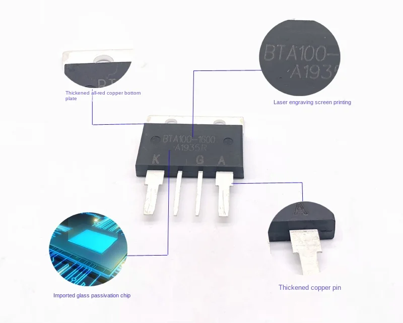 BTA100-800B BTA100-1200B BTA100-1600B TO-4P 빅 칩, BTA100, 800B, 1200B, 1600B, 100A, 800V, 1200V, 1600V, 1 개/로트, 신제품