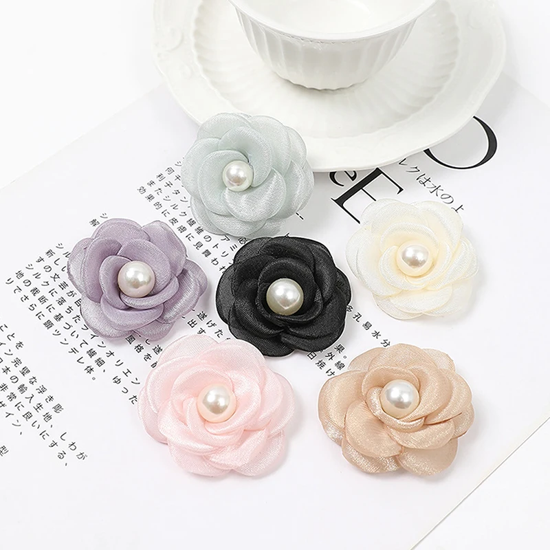 1PCS 3D Fabric Flowers 5cm Mesh Gauze Flowers For DIY Wedding Party Decorations Floral Wreath Scrapbook Craft