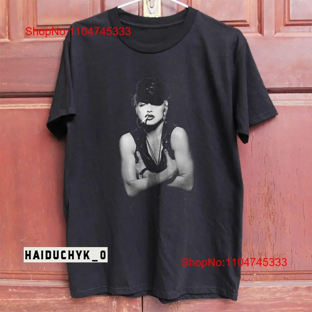 MADONNA SMOKING POSTER SLOGAN Black T shirt Size S 5XL vintage Washed streetwear Unisex Casual Soft graphic Comfortable