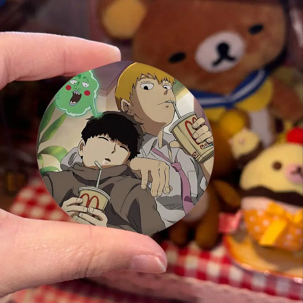 أنيمي M-Mob النفسي 100 شارات لينة زر دبوس مشرق مطبوعة أيقونة هدية للأصدقاء شارة طوق بروش التلبيب دبوس معدني #5