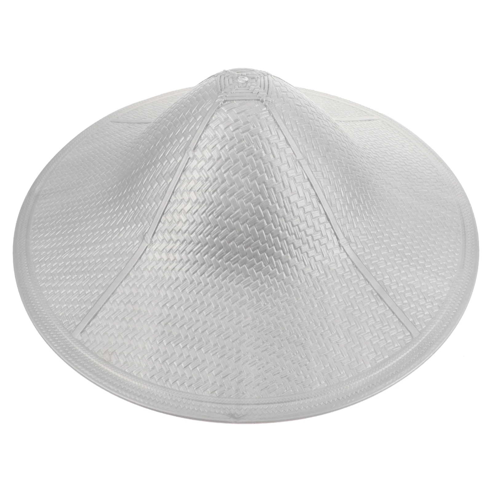 

Silver Chinese Style Breathable Plastic Hat for Cosplay Party Stage Performance Adult Size Lightweight Traditional Rain Cap
