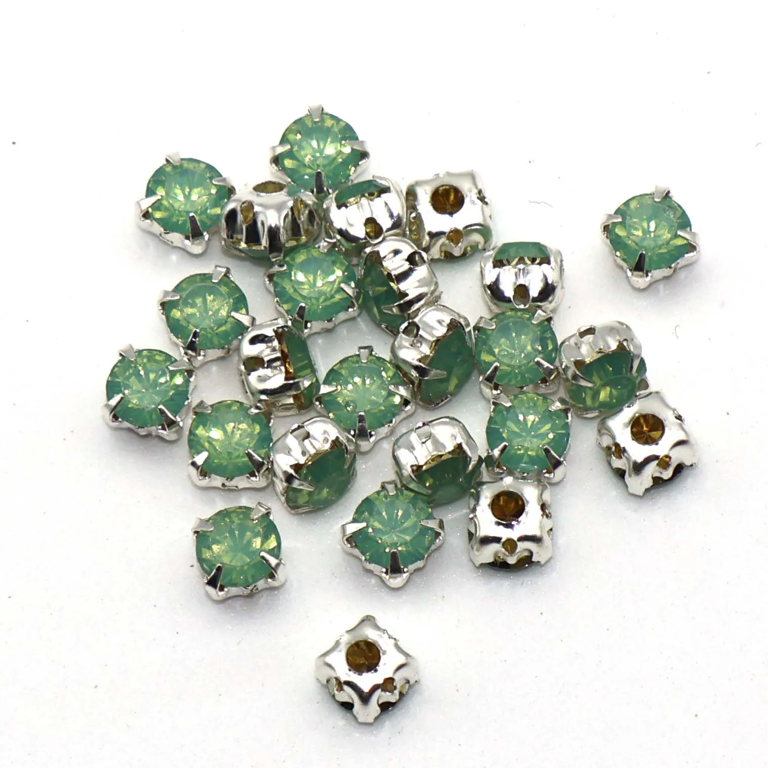 100pcs Resin Mix Opal Colors Resin Sew-On Rhinestones Gold/Silver Base Claw Flatback стразы Sew On Claw Rhinestones For Garment