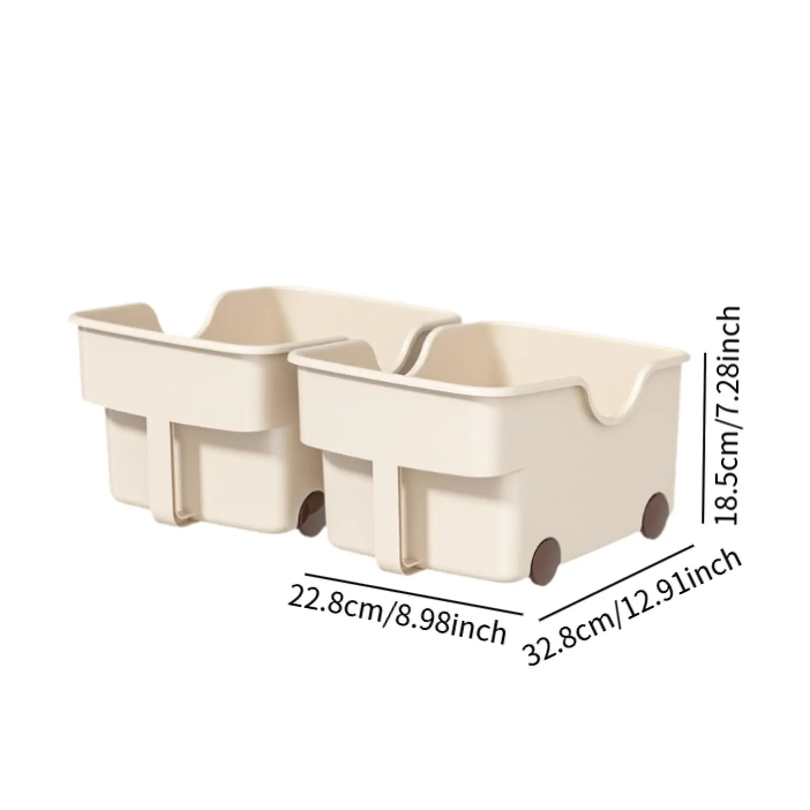 2Pcs Kitchen Cabinet Organizer Storage Bin Multipurpose Desktop Organizer Storage Box on Wheels for Kitchen Fridge Pantry