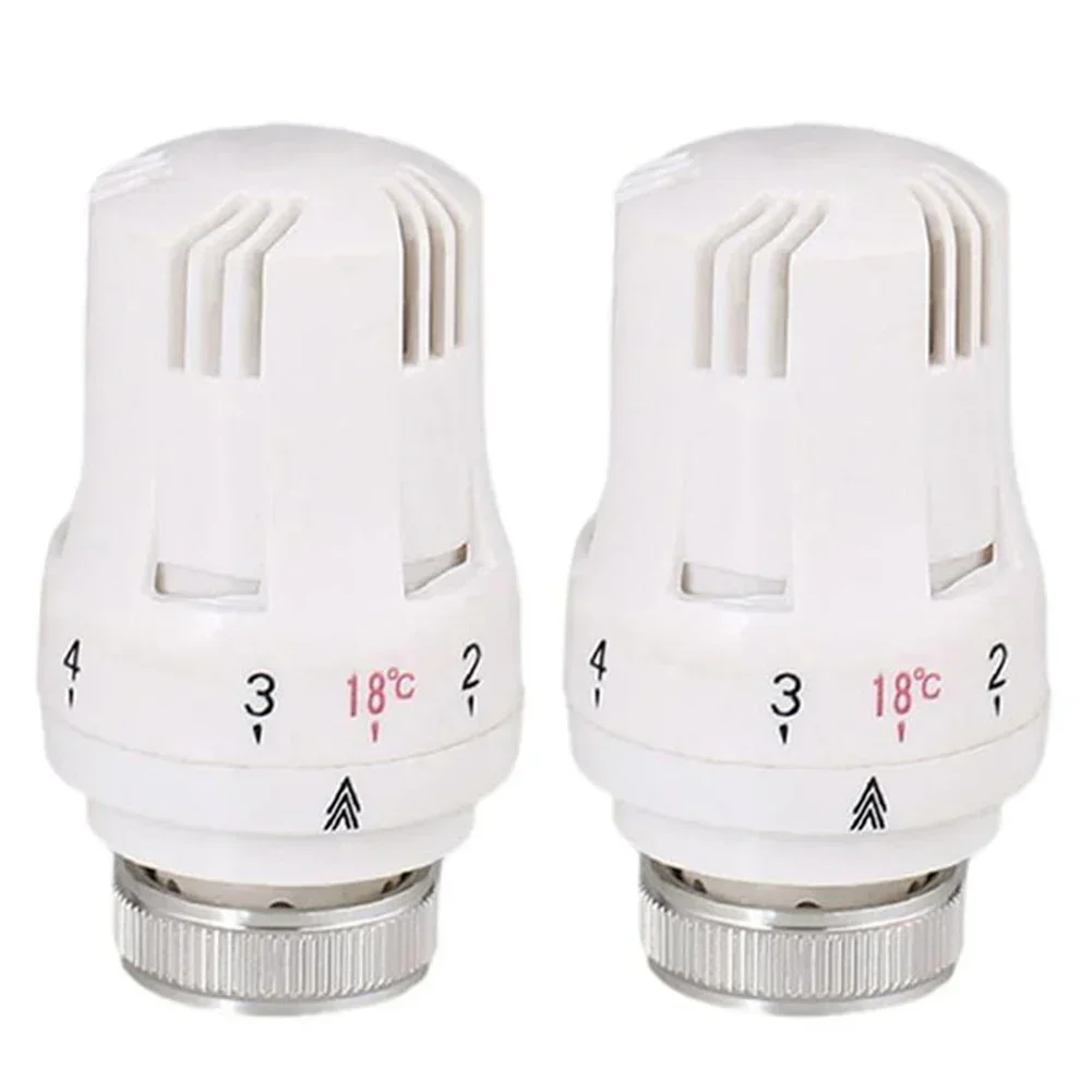 Set of For 2 Radiator Thermostat Valve Heads M30 x 1 5 Thread Valve Head with Antifreeze and Temperature Regulation Features