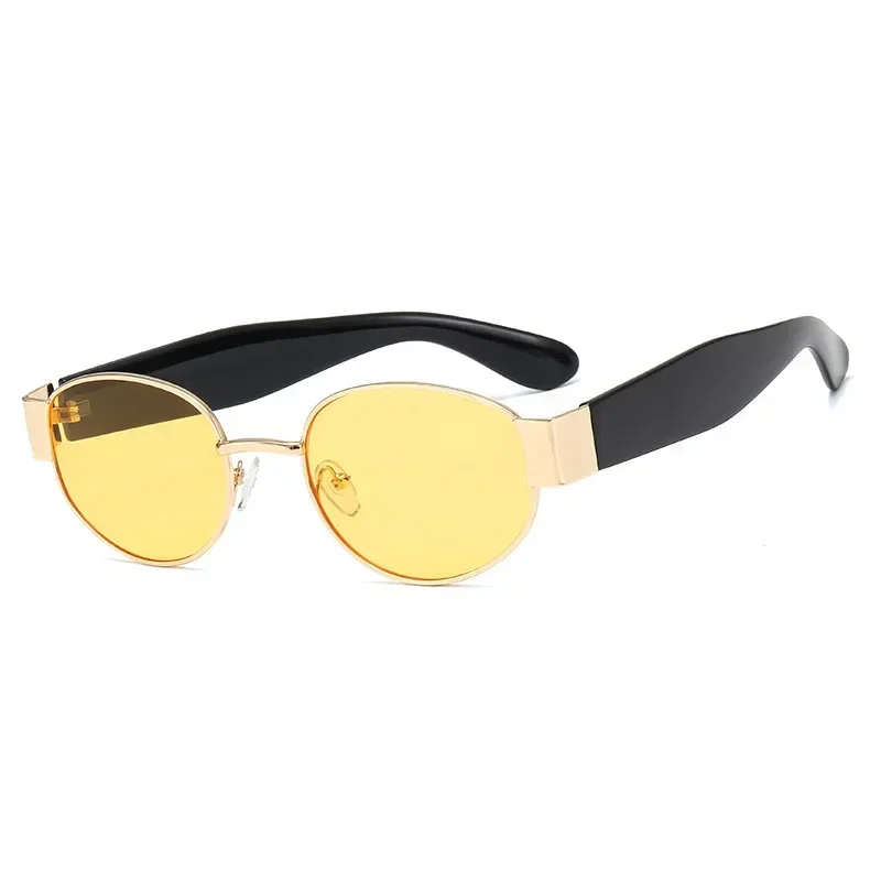 High Quality Metal Frame Sun Glasses Women Classic Oval Retro Sunglasses Designer Protective Driving Glasses UV400 Eyewear image 5