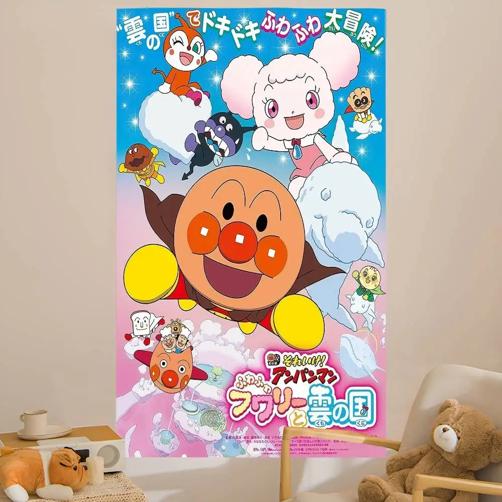 Anime A-Anpanman Cartoon Tapestry Hippie Flower Wall Carpets Dorm Decor Art Home Decor