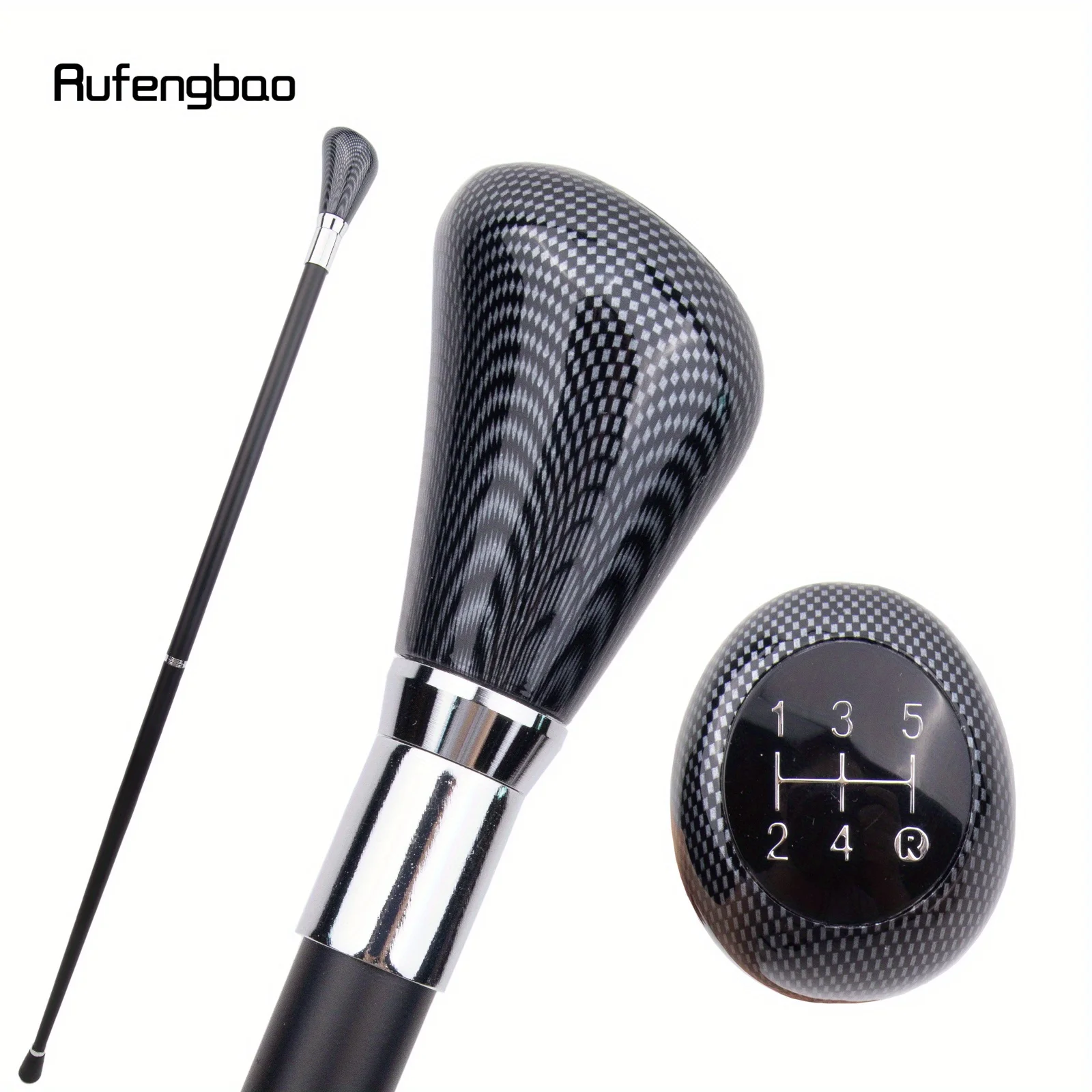 شبكة سوداء بيضاء قصب الأزياء الزخرفية عصا شهم أنيقة تأثيري قصب Crosier أداء المرحلة قصب 93 سنتيمتر