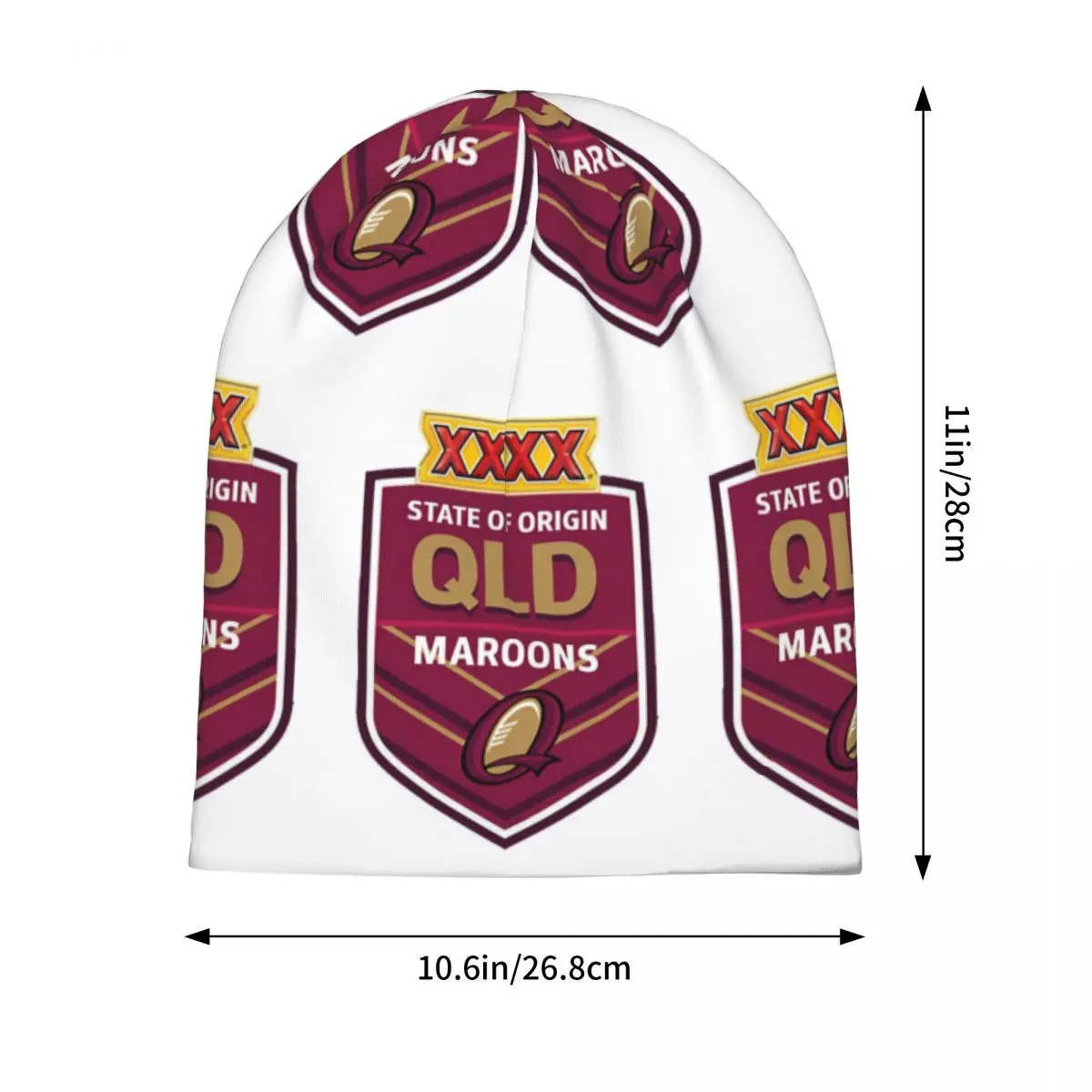 Exelent Queensland Maroons Design Warm Knitted Cap Fashion Bonnet Hat Autumn Winter Outdoor Beanies Hats for Unisex Adult