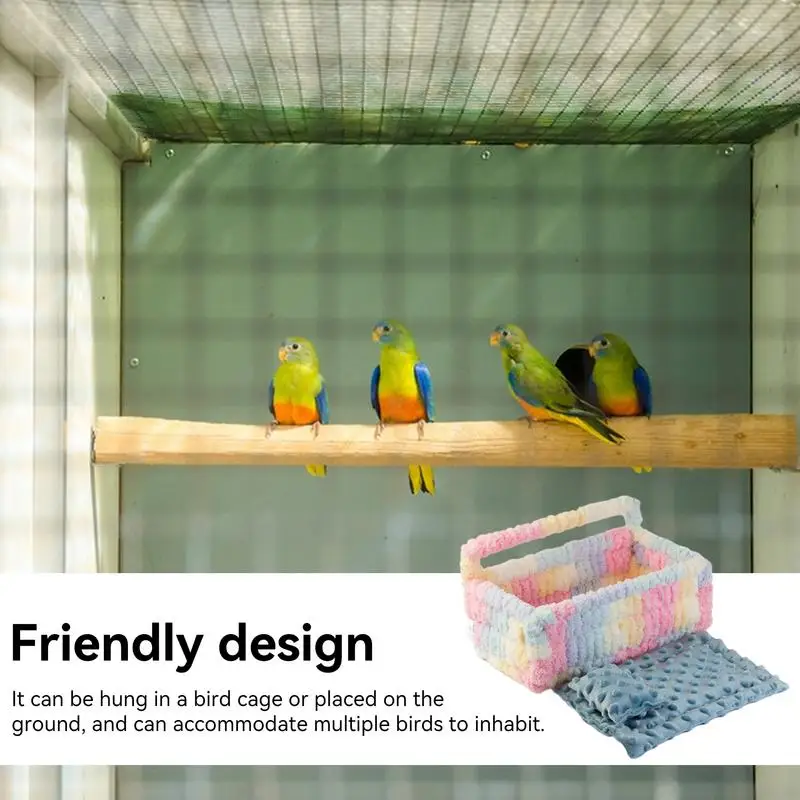 Parrot Bed For Cage Large Multipurpose Bird Nest Comfortable Soft Parrot Nest Warm Nest Bed With Cushion & Pillow For Sleeping