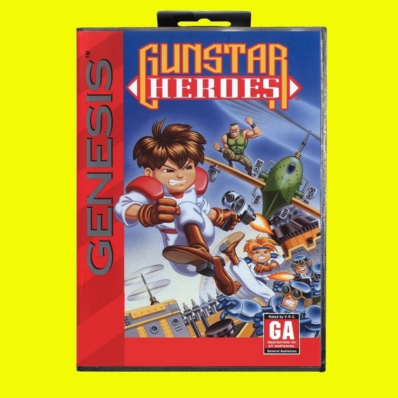 

Gunstar Heroes MD Game Card 16 Bit USA Cover for Sega Megadrive Genesis Video Game Console Cartridge