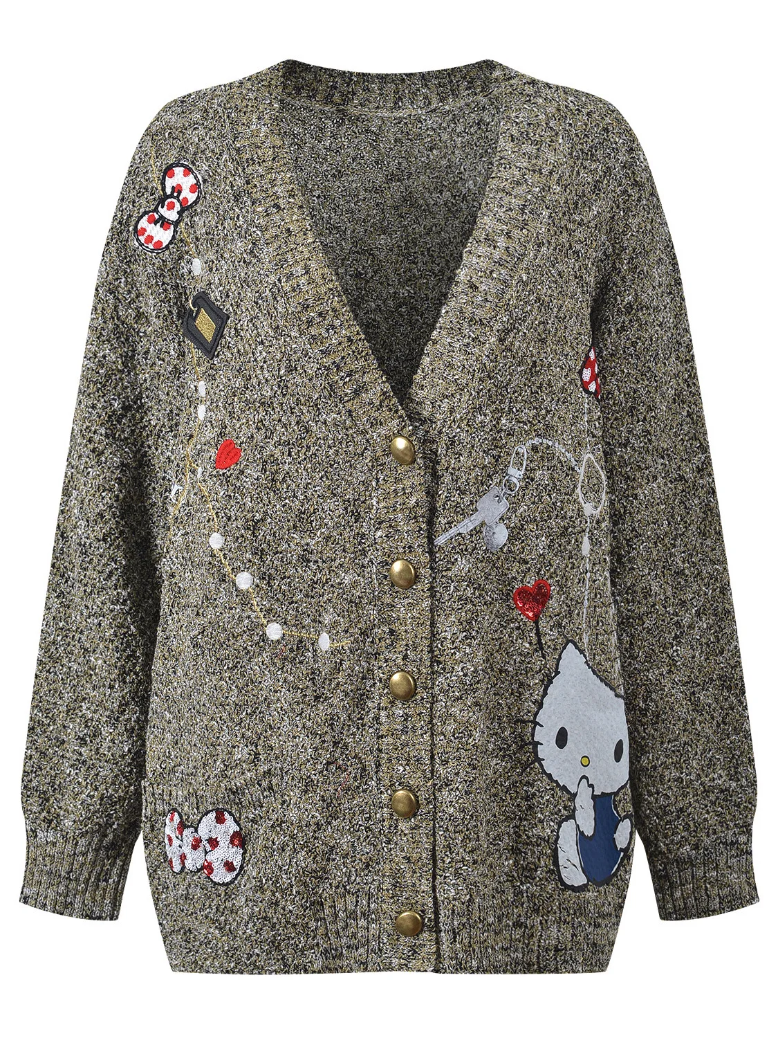 

Новинка! Модный вязаный кардиган с принтом и V-образным вырезом для женщин. Свободный крой, осенне-зимняя коллекция. Дизайн в стиле Lazy Fashion.