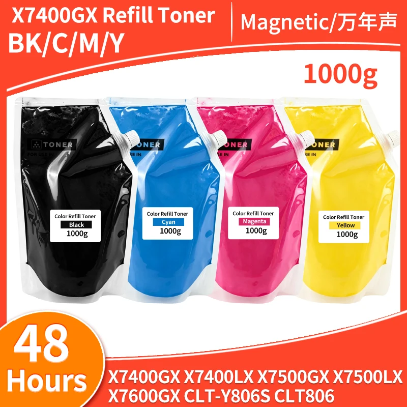 1kg CLT-Y806S CLT806 color Toner Compatible for Samsung X7400GX X7400LX X7500GX X7500LX X7600GX Refill Toner Powder high-quality