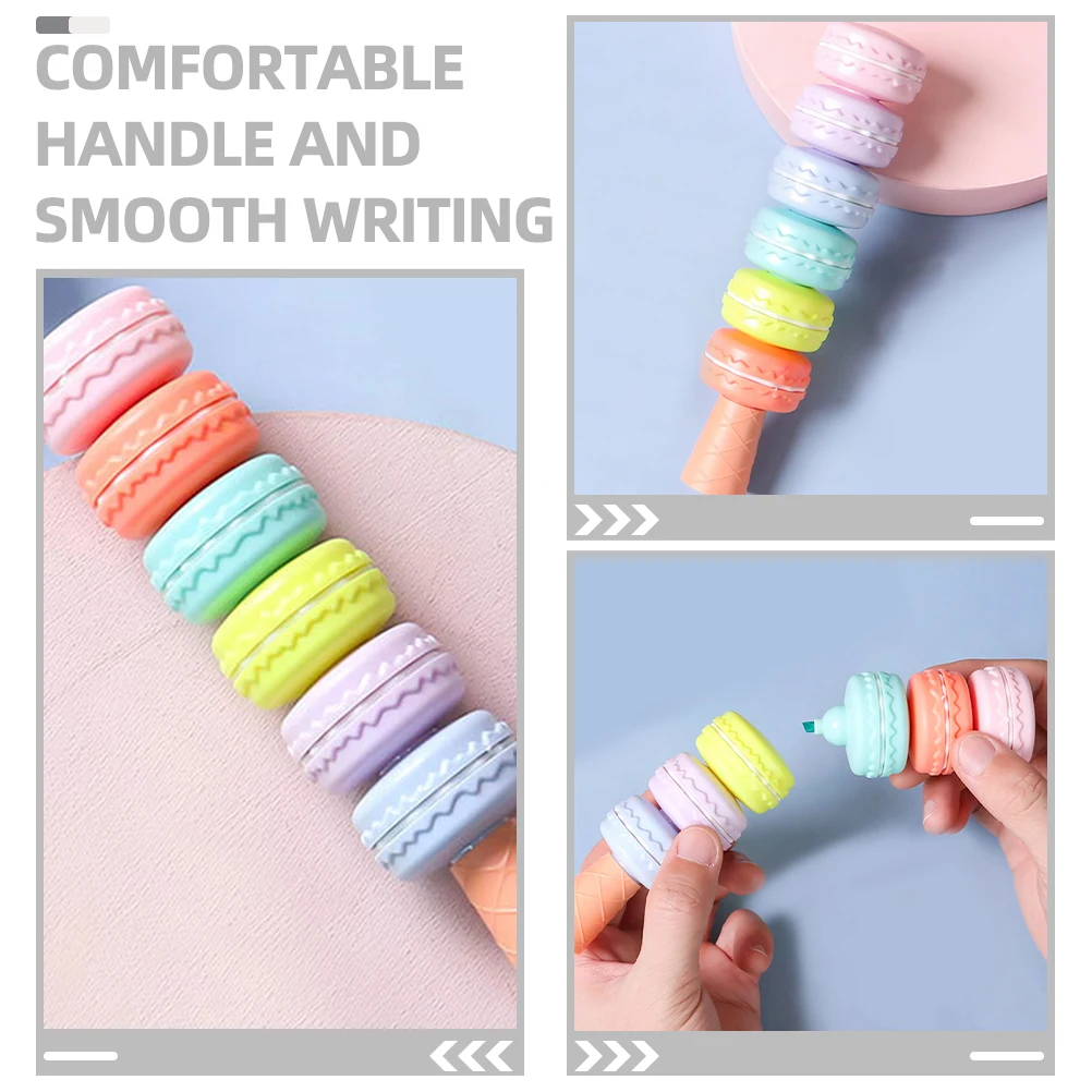 Fresh Color Highlighter Pens Cute Macaron Style Stationery Supplies For Teenagers Homework Assignments