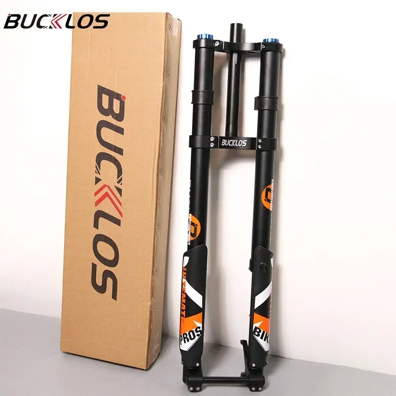 

BUCKLOS Electric Bike Fork 29inch Inverted Fork Double Shoulder Air Spring Fork 180mm Travel 110*15mm for Downhill MTB XC AM