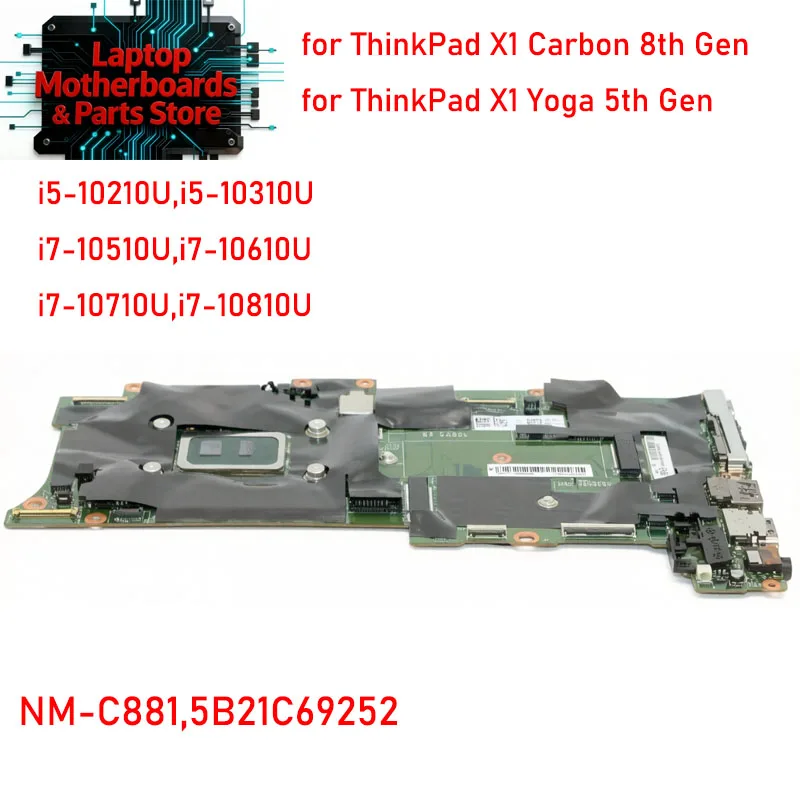 NM-C881 Mainboard Systemboard for ThinkPad X1 Carbon 8th Gen 2020 X1 Yoga 5th Gen 2020 with I7-10510U 16G FRU 5B21C69252 - view 5