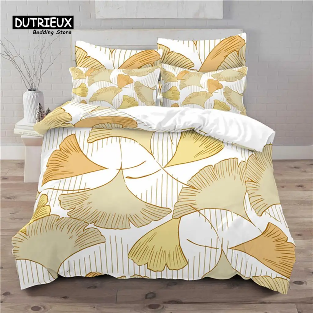 

Luxury 3D Leaf Print Home Living Comfortable Duvet Cover Pillowcase Kid Bedding Set Queen and King EU/US/AU/UK Size