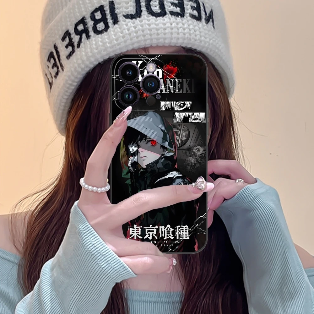 Funda de teléfono móvil Tokyo Ghoul Ken, carcasa suave negra para iPhone 15 14 13 12 11 X XR XS 8 7 Pro Max Plus Mini