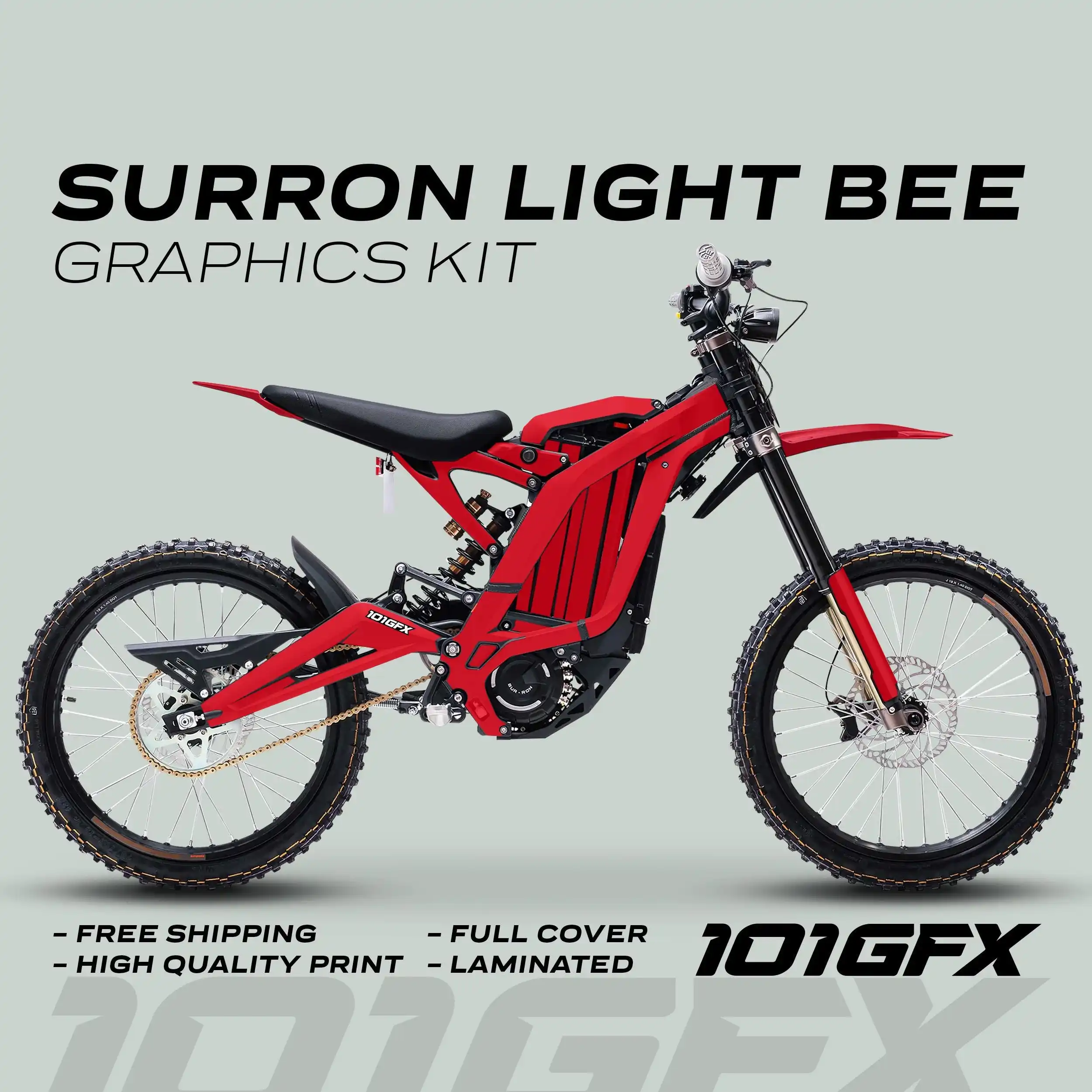 Graphics Kit MONO COLOR RED Stickers Color change laminated Decals single color   lbx l1e Segway x260 For Surron Light Bee X