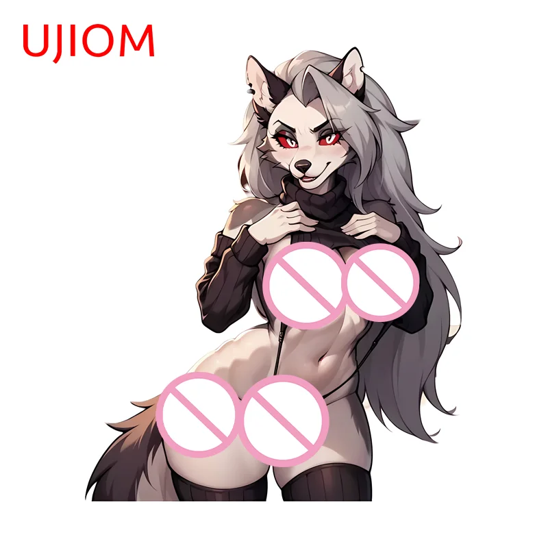 UJIOM Loona Wall Sticker Anthropomorphic Wolf Computer Host Personality Waterproof Vinyl Decal Sitable For Laptop Toolbox