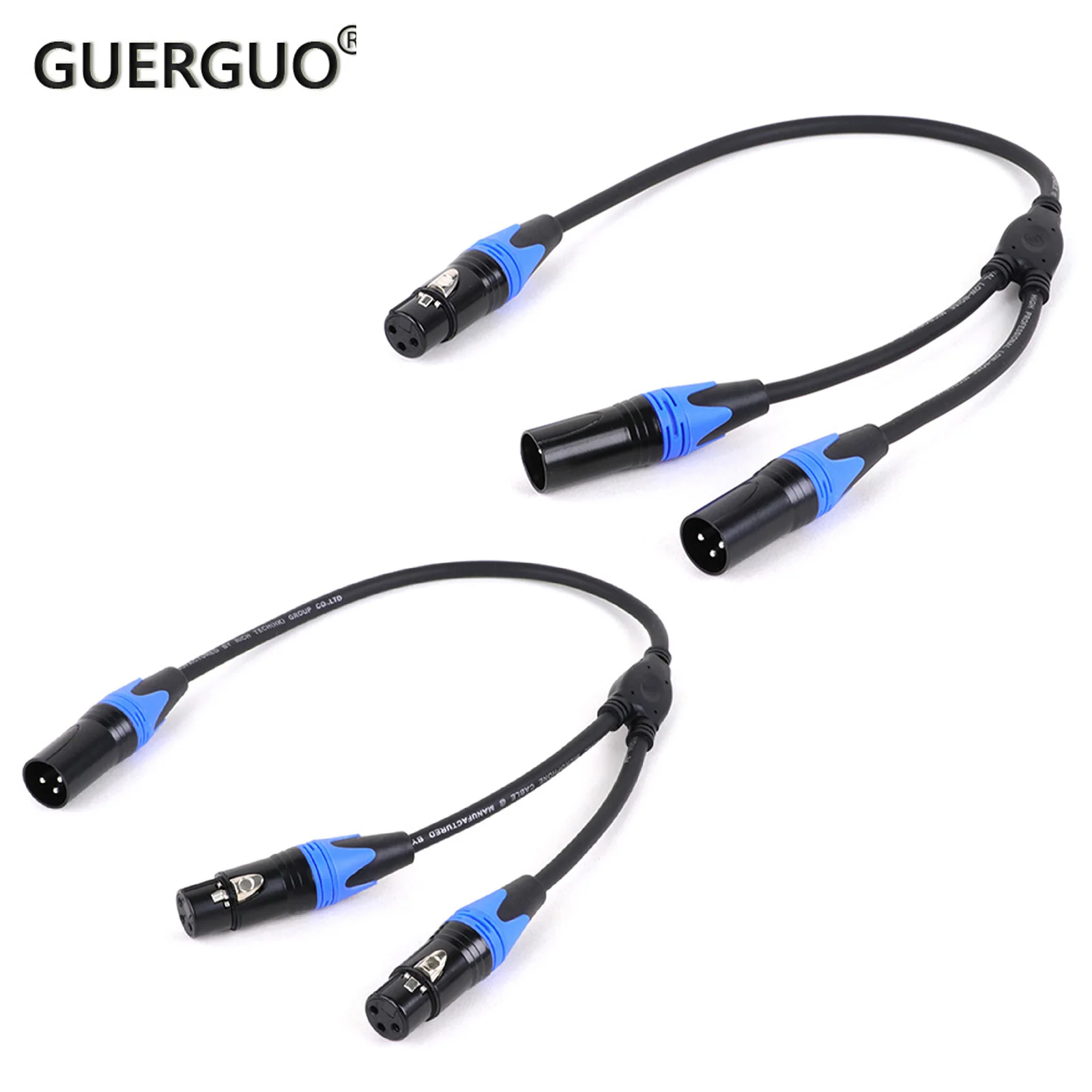 

1PC 0.3M 0.5M 3Pin XLR Female/Male to 3Pin XLR Dual Male/Female Plugs Y-Splitter Microphone Cable For Professional Audio Set-ups