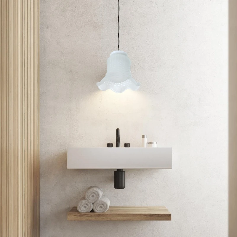 Paralume in vetro per lampadario a forma fiore, paralume in vetro resistente