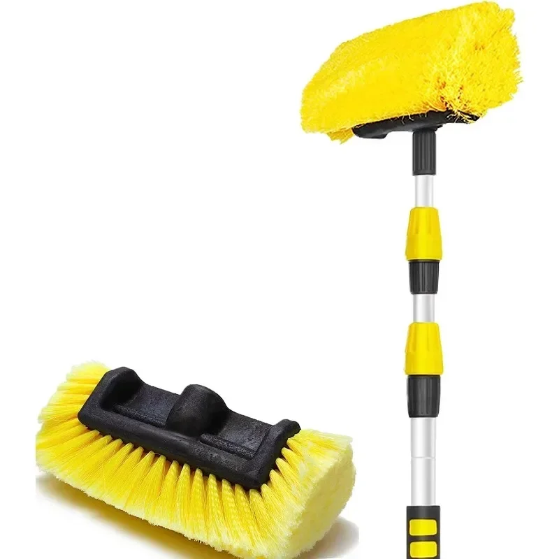 

Multifunctional Long Handle Soft Bristles Wash Car Solar Panel Glass Floor Telescopic Flow Through Car Washing Brush