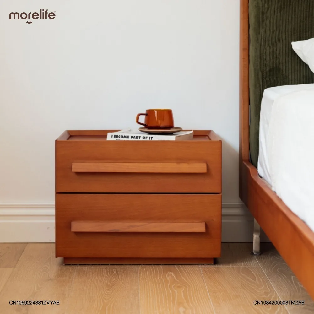 

Nordic Japanese Style Retro Bedside Table Minimalist Bedroom Solid Wood Bedside Storage Cabinet Nightstand Bedroom Furniture K01