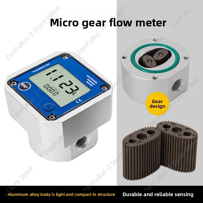 Aluminum Oval Gear Flow Meter High Precision Liquid Counter With Instant Total Cumulative Display For Chemical Industry