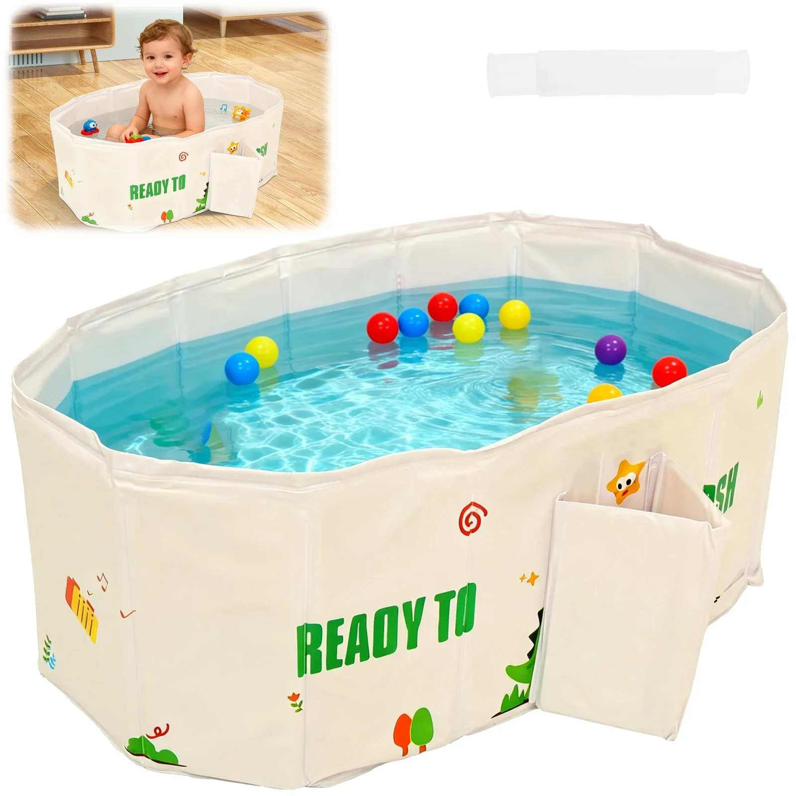 Foldable Baby Bath Tub Thickened Large Size Portable Kids Collapsible Bathing Bucket Newborn Child SPA Hot Bathtub Bathroom Pool