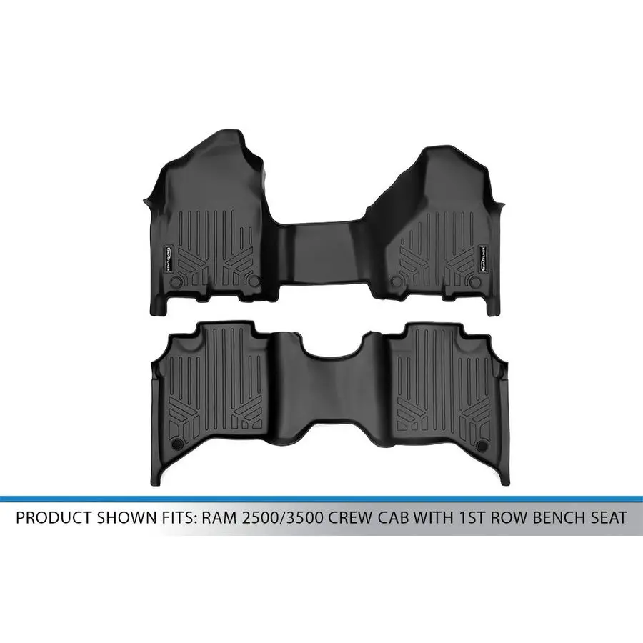 طقم سجادات أرضية مخصصة كلا الصفوف قطعة واحدة متوافقة مع 20192025 رام 2500 #5