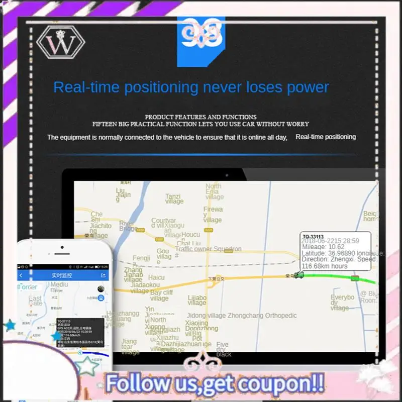 سهلة الاستخدام GSM LBS دراجة نارية صغيرة بنظام تحديد المواقع 9-90 فولت قطع الوقود السرعة الزائدة يهتز محدد تتبع