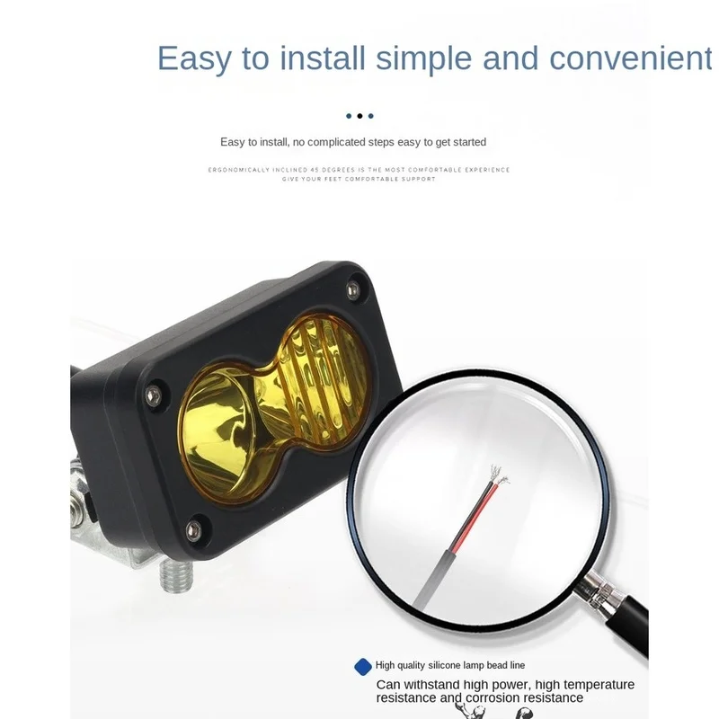 NCSMT 20W LED Headlight 3Inch Square Floodlight LED Pod Driving Work Light for Motorcycle Pickup Truck SUV White