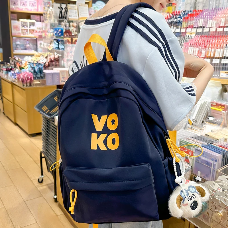Plecak Casualowy Koreański Nylonowy Plecak Szkolny Prosty Plecak Lekki Plecak Podróżny Torby na Zajęcia dla Dziewczynki Designerska Torba Mochila