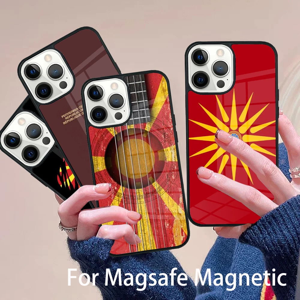 

Macedonia Passport Phone Case Magesafe Magnetic Wireless Charge Cover For IPhone 16 11 12 13 14 15 Pro Max Plus Mini