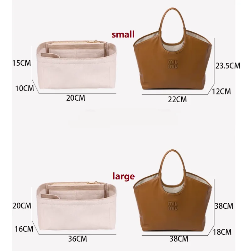 【Tylko wyprzedaż Torba wewnętrzna】 Wkładka do organizera torby dla miu miu Ivy Tote Organiser Divider Shaper Protector