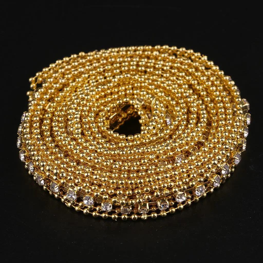 Elegant Beaded Rhinestone Ribbon Trim Sewing Applique for Wedding Dress Decoration and DIY Fashion Projects