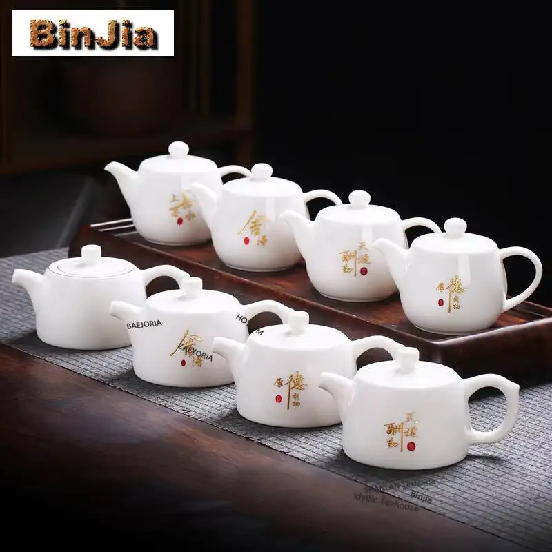Mutton-fat Jade Brandreth Engraving Teapot Luxury Tea Infuser Pot Tea Maker Kettle With Filter Drinkware Accessories Decoration
