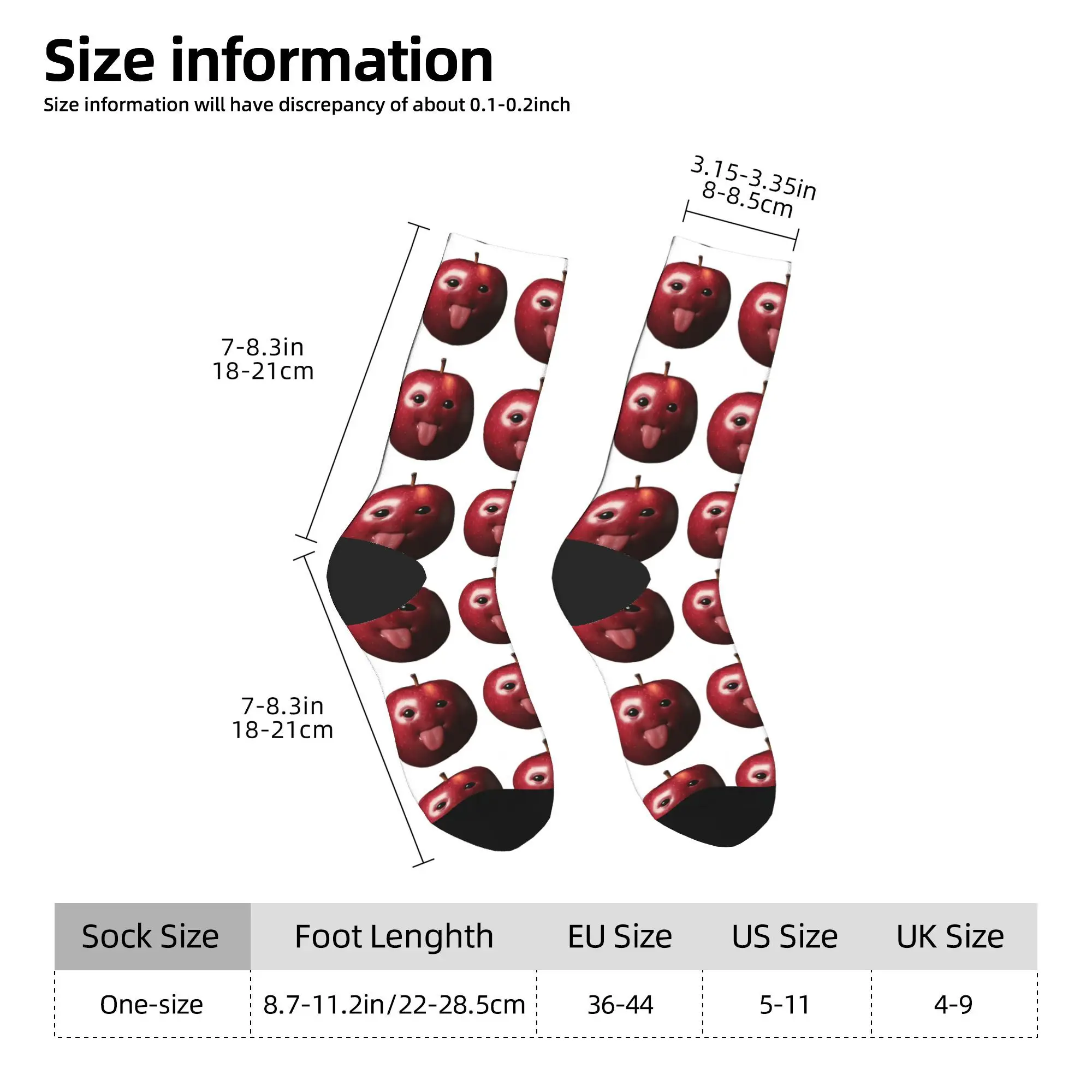 Women Men Socks Funny Silly AI Apple Gen Z Meme BrainRot Humor Tongue Out  Stockings Anti Skid Graphic Running Sports Socks