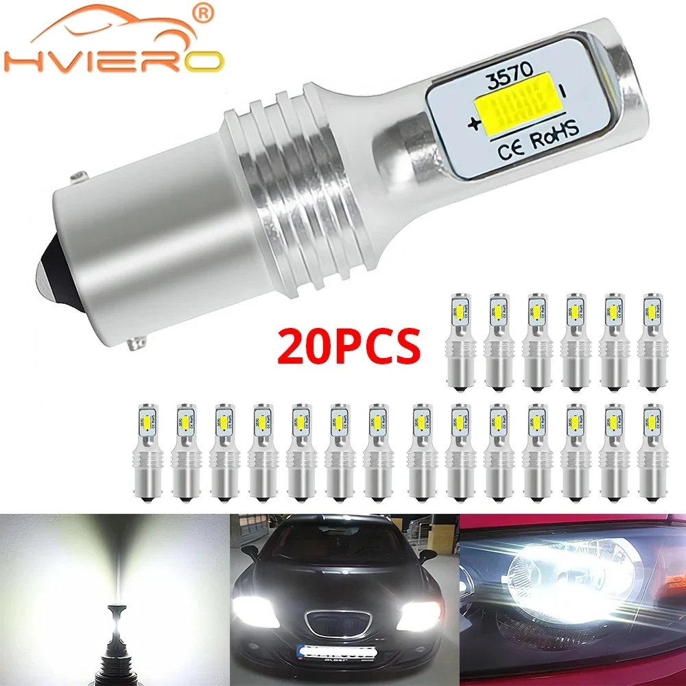 20PCS Daytime Running White 1156 1157 T20 3570 80W LED Chips Highlights Decoding Car Motorcycle Fog Lights Night Front Lighting